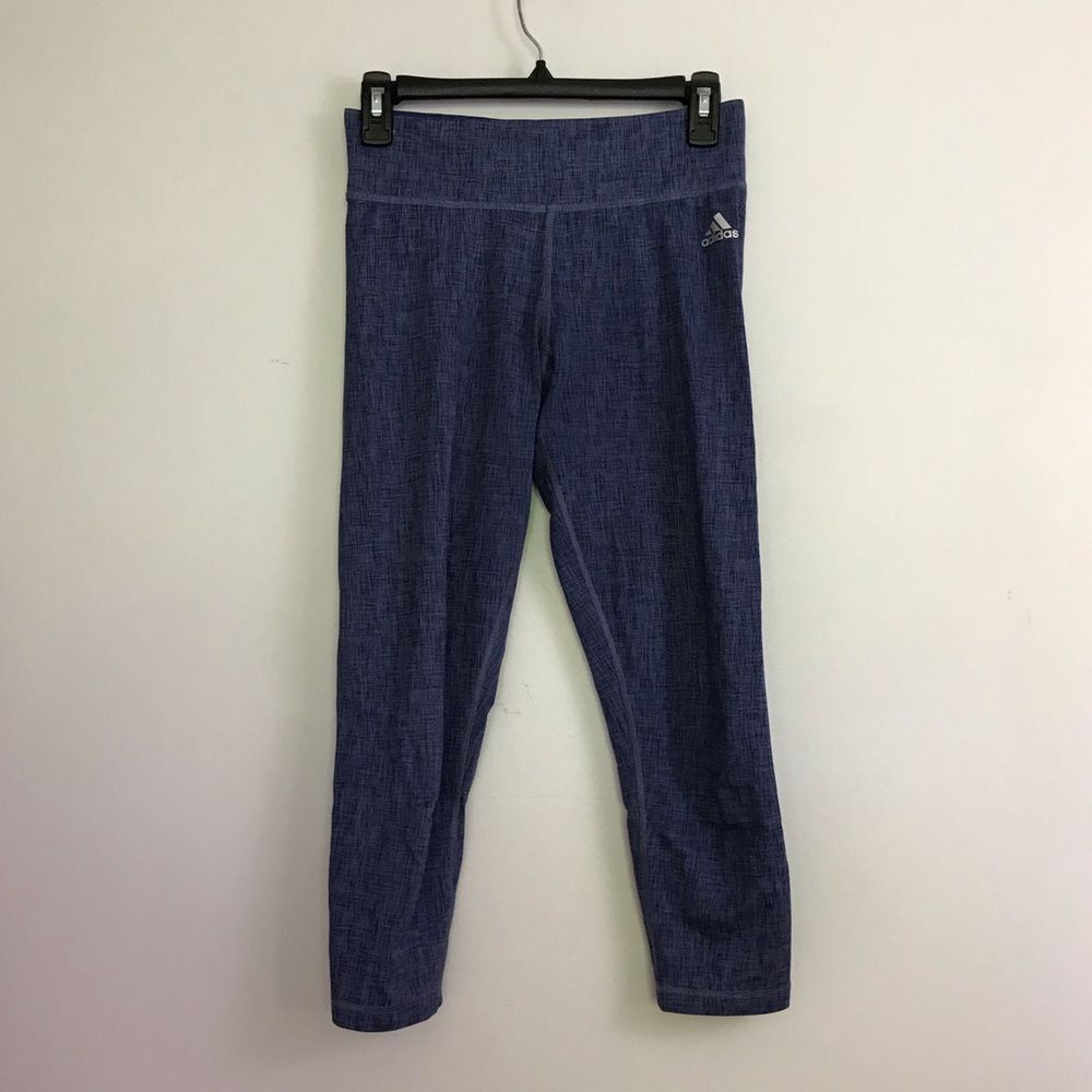 Adidas Climalite Womens Blue Sz Small Leggings Yoga Pant Stretch Capris